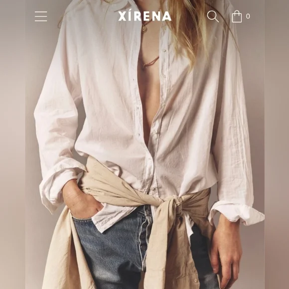 XiRENA White Beau Shirt L - Picture 4 of 9